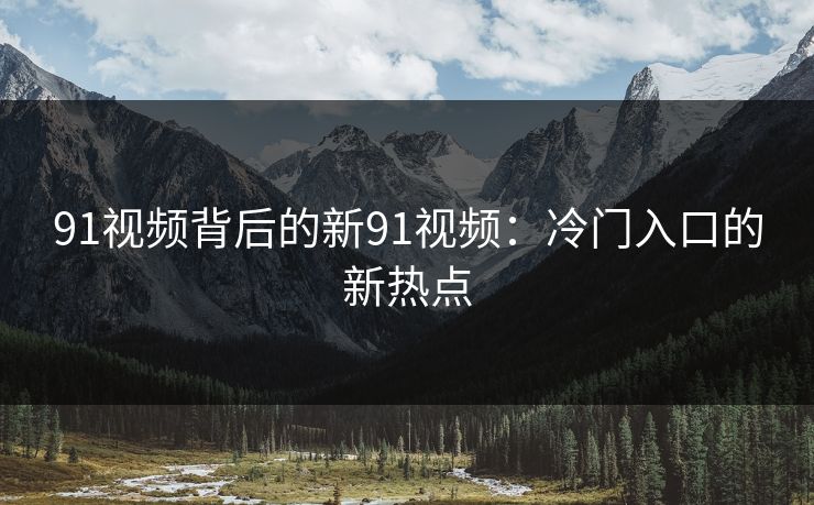 91视频背后的新91视频：冷门入口的新热点