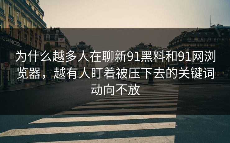 为什么越多人在聊新91黑料和91网浏览器，越有人盯着被压下去的关键词动向不放