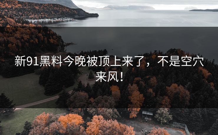 新91黑料今晚被顶上来了，不是空穴来风！
