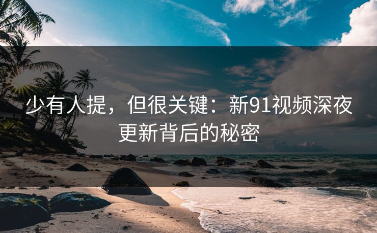 少有人提，但很关键：新91视频深夜更新背后的秘密