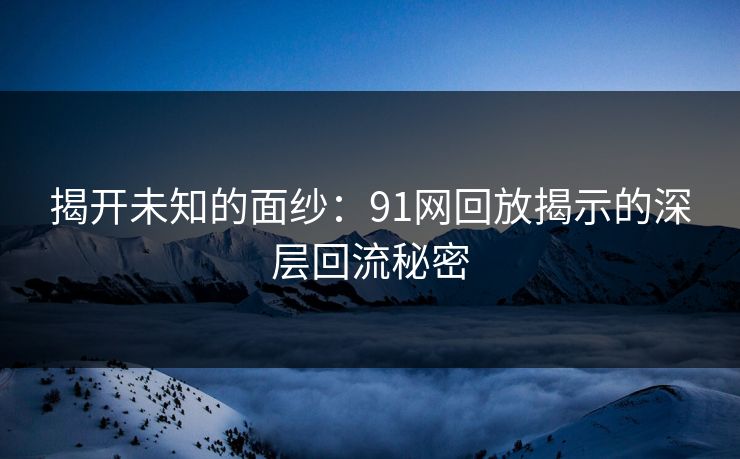 揭开未知的面纱：91网回放揭示的深层回流秘密
