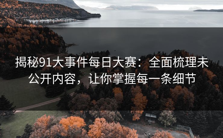 揭秘91大事件每日大赛：全面梳理未公开内容，让你掌握每一条细节