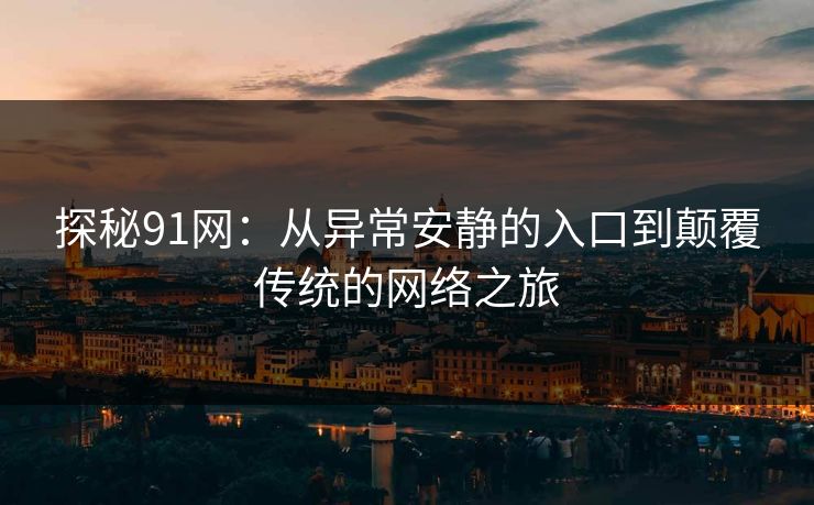 探秘91网：从异常安静的入口到颠覆传统的网络之旅