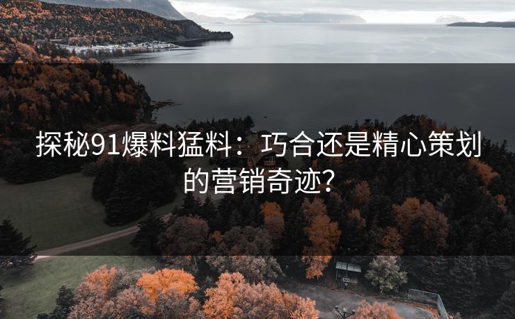 探秘91爆料猛料：巧合还是精心策划的营销奇迹？